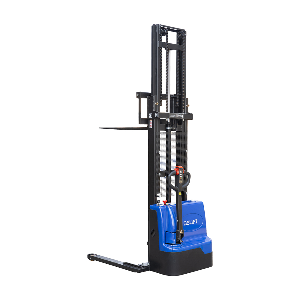 Walkie Power Stacker 1500KG พร้อม Straddle Leg ยกสูง 1600-3500mm